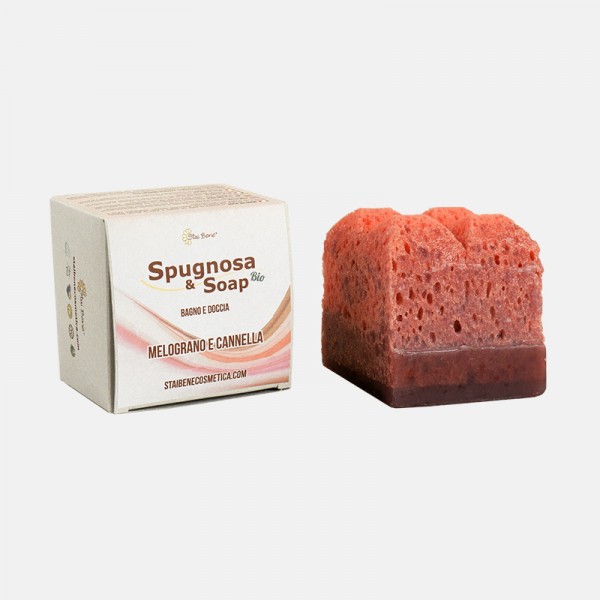 Spugnosa e Soap bio Melograno Cannella speziato