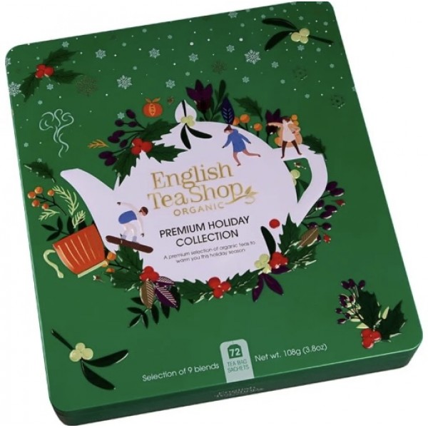 English Tea Shop Selezione Bio in Box di Metallo - Premium Holiday Collection - Green Tante miscele speciali per affrontare al meglio l'inverno